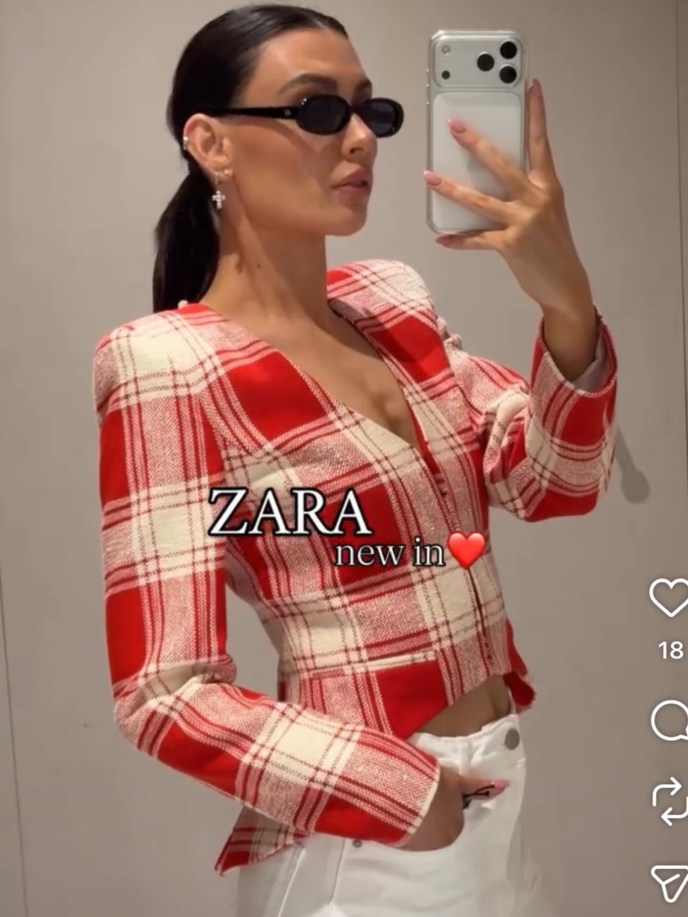 ZARA FITTED PLAID JACKET